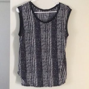 Loft navy and white tank top
